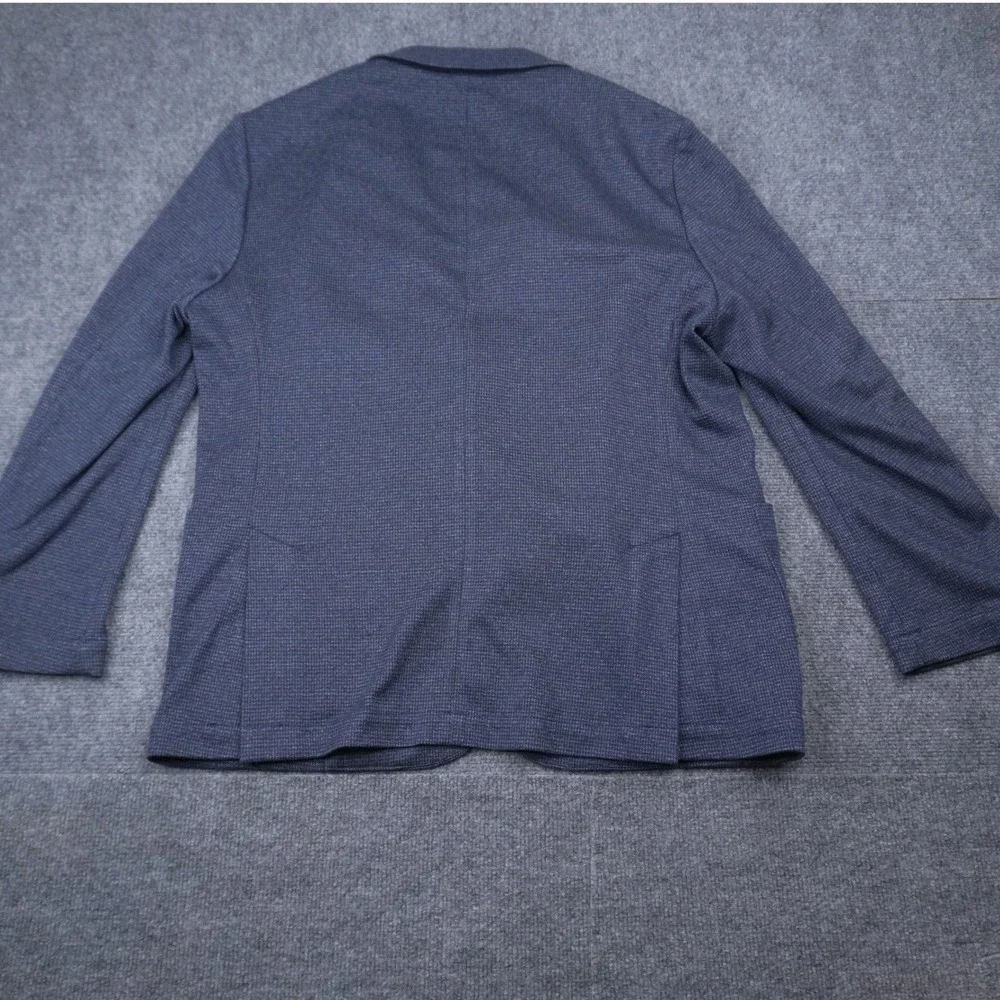 Nordstrom Rack Blazer Mens 44R Blue Trim Fit Textured Knit Sport Coat